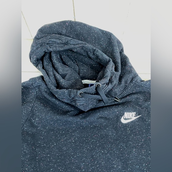 NIKE Sportswear Women’s Black Cowl Speckled Neck Funnel Hoodie! Size Small. - Picture 7 of 12